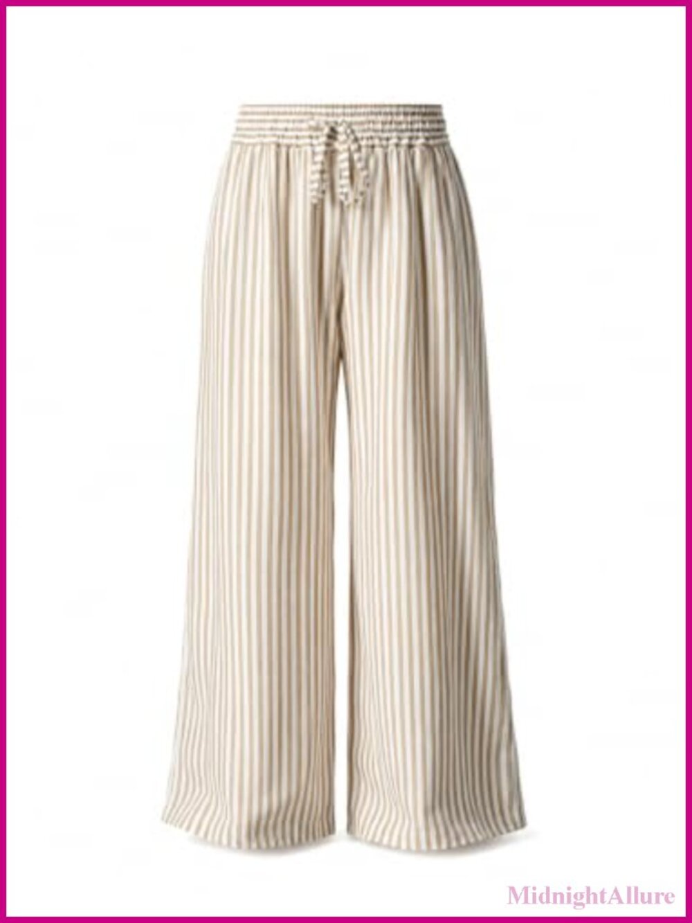Drawstring Elastic Waist Wide Leg Palazzo Pants with Pockets